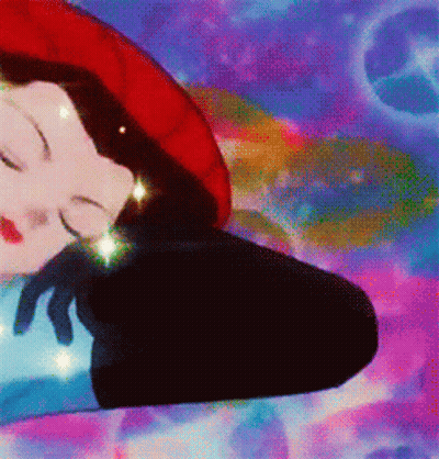 Woman In Red Hat And Black Gloves Sleeping GIF