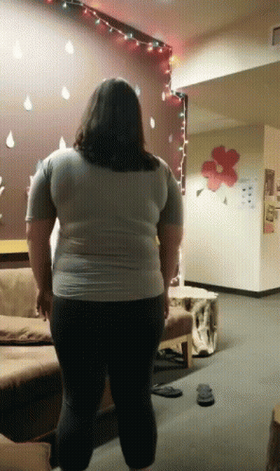 Woman In Red Hat And Pants Saying Ayyeeee GIF