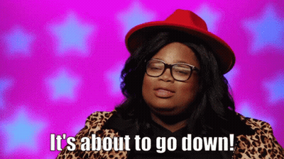 Woman In Red Hat Glasses Saying It's About To Go Down GIF