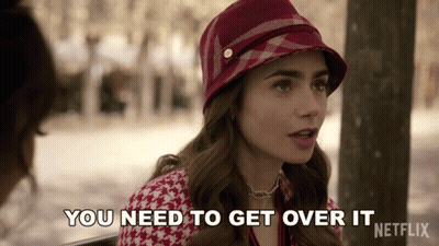 Woman In Red Hat Says Get Over It GIF