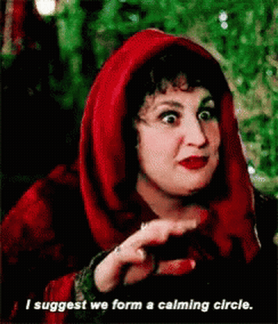 Woman In Red Hood Says I Suggest We Form A Calming Circle GIF