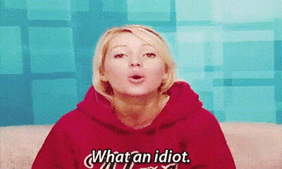 Woman In Red Hoodie Saying What An Idiot GIF