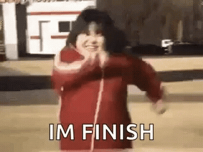 Woman In Red Jacket Dancing Smiling Hands To Face GIF