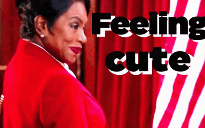 Woman in Red Jacket Feeling Cute