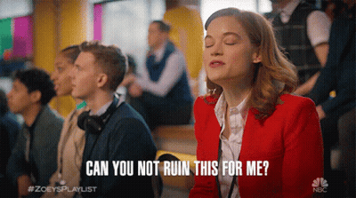 Woman In Red Jacket Saying Can You Not Ruin This GIF