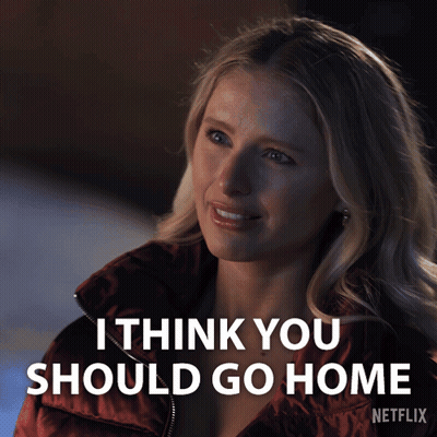 Woman In Red Jacket Saying I Think You Should Go Home Netflix GIF