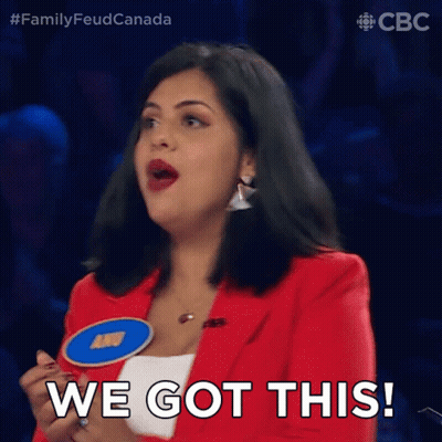 Woman In Red Jacket Saying We Got This GIF