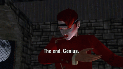 Woman In Red Jacket Says The End Genius GIF