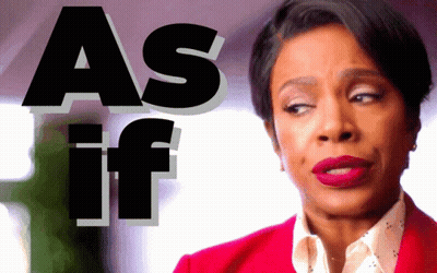Woman In Red Jacket With As If Sign GIF