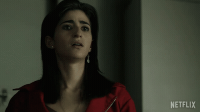 Woman In Red Jacket With Netflix GIF