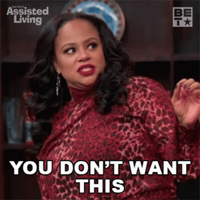 Woman In Red Leopard Print Top Saying You Don't Want This GIF