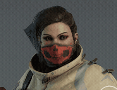Woman In Red Mask With Skull GIF