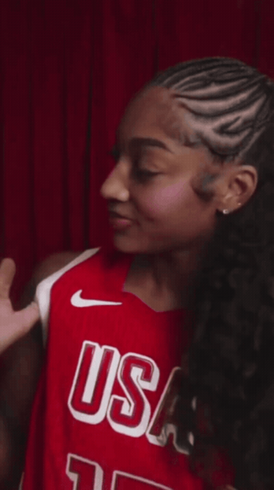 Woman In Red Nike USA Jersey GIF