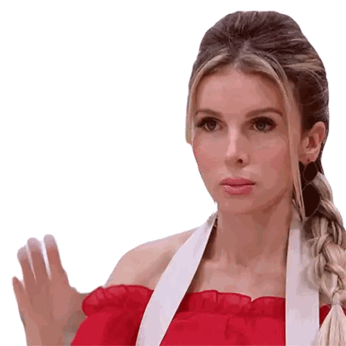 Woman In Red Off-Shoulder Top And White Apron Sticker