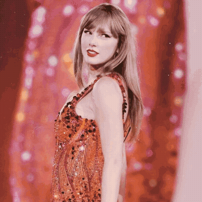 Woman In Red Sequined Dress GIF