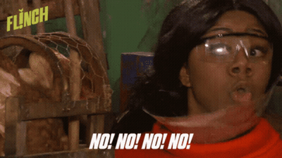 Woman In Red Shirt And Goggles Says No No No No GIF