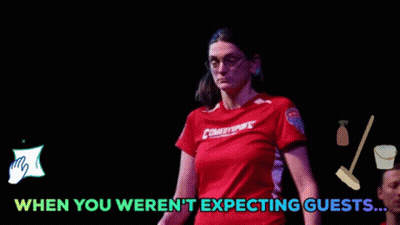 Woman In Red Shirt Comedytime GIF