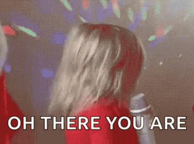 Woman In Red Shirt Dancing Saying Oh There You Are GIF