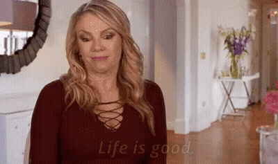 Woman In Red Shirt Life Is Good GIF