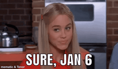 Woman In Red Shirt Making Funny Face GIF