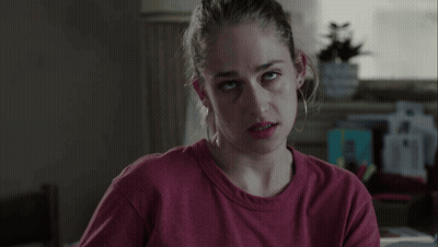 Woman In Red Shirt Mouth Wide Open GIF
