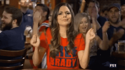 Woman In Red Shirt Saying All Brady GIF