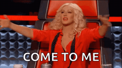 Woman In Red Shirt Saying Come To Me GIF
