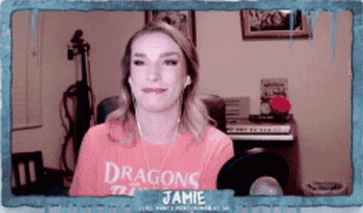 Woman In Red Shirt Saying Dragons GIF