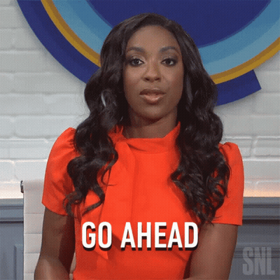 Woman In Red Shirt Saying Go Ahead GIF