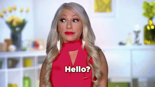 Woman In Red Shirt Saying Hello GIF