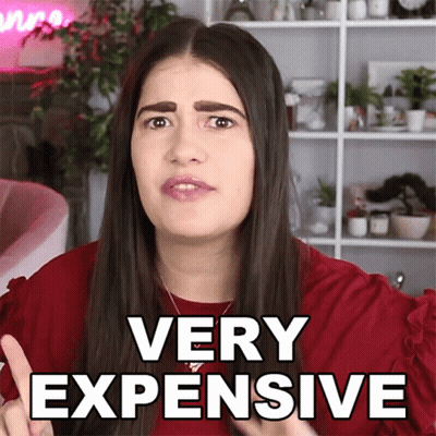 Woman In Red Shirt Saying Very Expensive GIF