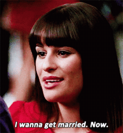 Woman In Red Shirt Says I Wanna Get Married Now GIF