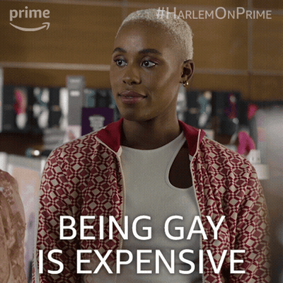 Woman In Red Shirt Says Very Expensive GIF