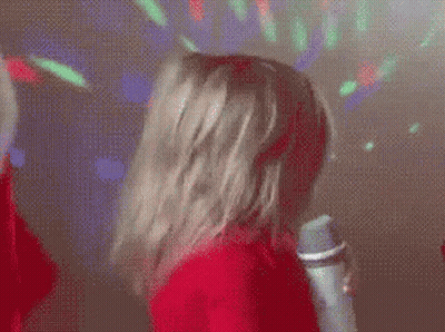 Woman In Red Shirt Singing GIF