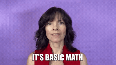Woman In Red Shirt Smiling Saying It's Basic Math GIF