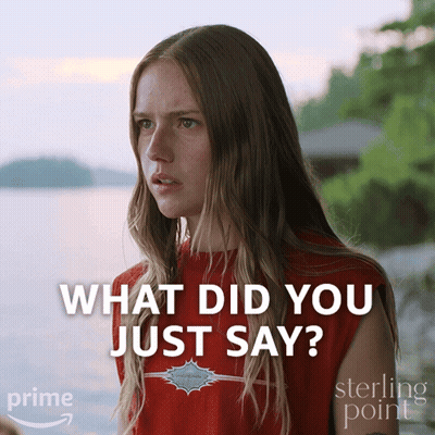 Woman In Red Shirt What Did You Just Say GIF