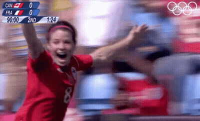 Woman In Red Shirt With Number 8 GIF