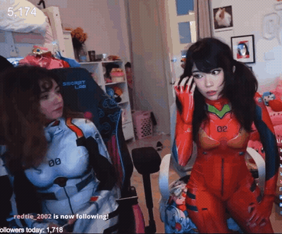 Woman In Red Suit With Number 02 GIF