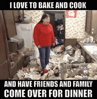 Woman In Red Sweater I Love To Bake And Cook GIF