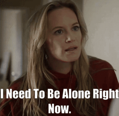Woman In Red Sweater I Need To Be Alone GIF