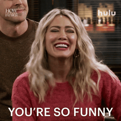 Woman In Red Sweater Laughing You're So Funny GIF