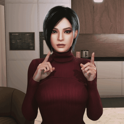 Woman In Red Sweater Pointing To Coffee Menu On Wall GIF
