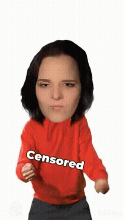 Woman In Red Sweater Saying Censored GIF
