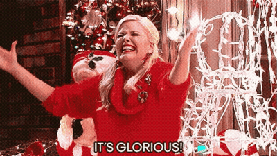 Woman In Red Sweater Saying Glorious GIF