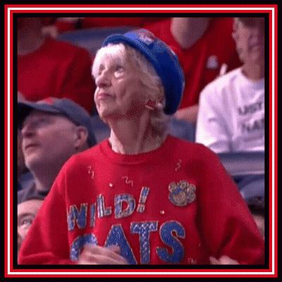 Woman In Red Sweater Saying Wildcats GIF