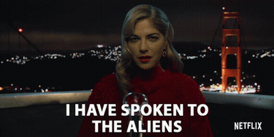 Woman In Red Sweater Says I Have Spoken To The Aliens Golden Gate Bridge GIF