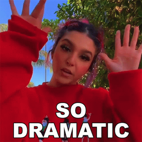 Woman In Red Sweater So Dramatic GIF