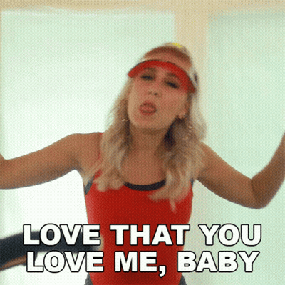Woman In Red Tank Top Dancing Says Love That You Love Me Baby GIF
