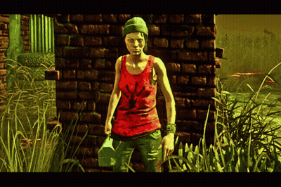 Woman In Red Tank Top Holding Bucket GIF