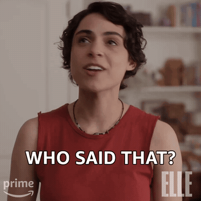 Woman In Red Tank Top Saying Who Said That GIF
